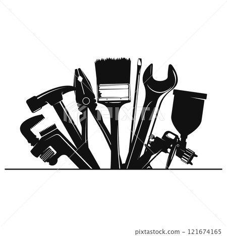 Repair tools set signboard design 121674165