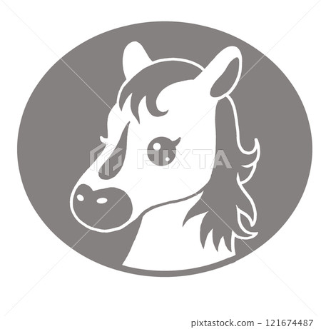 2026 Year of the Horse, New Year's card parts illustration (pony) 2026 Year of the Horse, New Year's card parts illustration (pony) 121674487