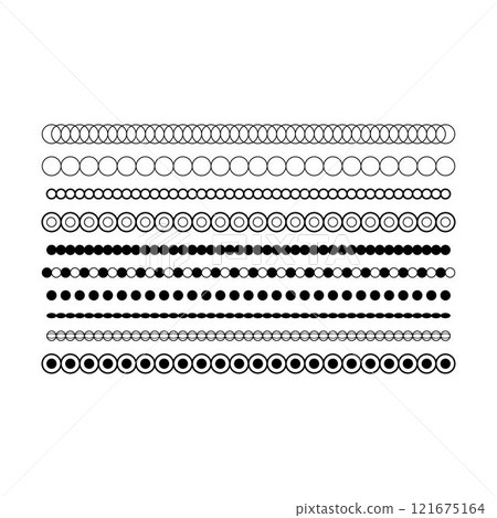 Divider border frame circle shape horizontal line vector icon for decorative vintage doodle element for design in vector illustration 121675164