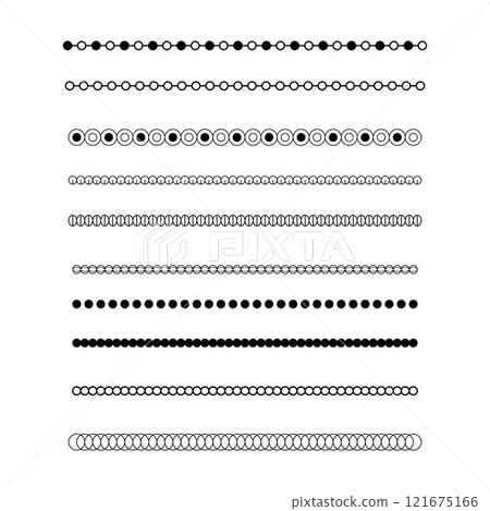 Divider border frame circle shape horizontal line vector icon for decorative vintage doodle element for design in vector illustration 121675166