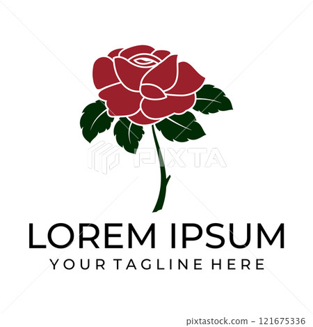 Rose logo illustration. Rose logo illustration. 121675336