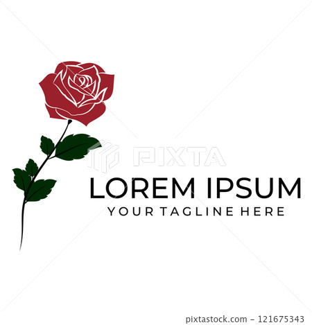 Rose logo illustration. Rose logo illustration. 121675343