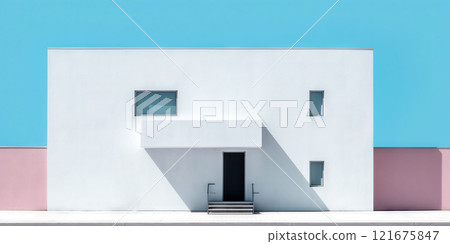 Modern building minimalism. abstract exterior. Generative AI 121675847