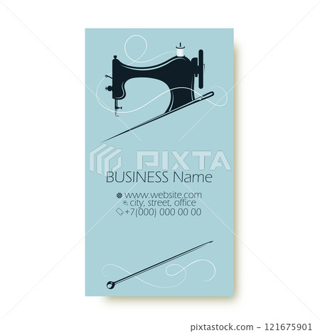 Sewing machine needle and pin, business card for sewing and cutting 121675901