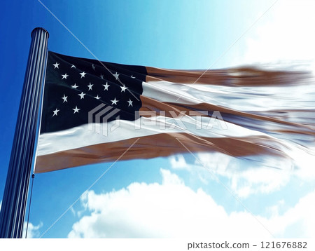 An American flag waving in the wind An American flag waving in the wind 121676882