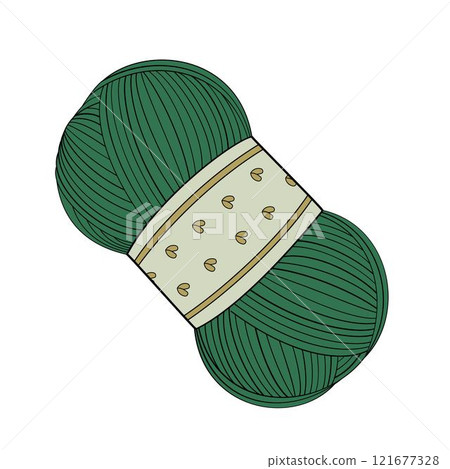 Skein of thread. Ball wool or soft cotton fiber 121677328