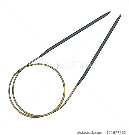 Circular Knitting Needles on white background 121677362
