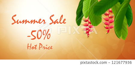 Sun light background. Abstract bright spring or summer landscape texture with bokeh, lights sun and blue sky. copy space 121677936