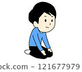 一個微笑的男人坐直的插圖 121677979