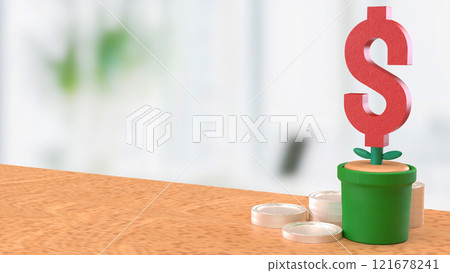 The Red Dollar symbol in Plant for Business concept 3d rendering. The Red Dollar symbol in Plant for Business concept 3d rendering. 121678241