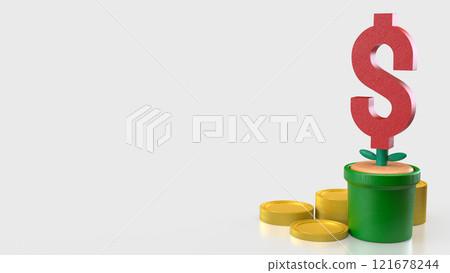 The Red Dollar symbol in Plant for Business concept 3d rendering. The Red Dollar symbol in Plant for Business concept 3d rendering. 121678244