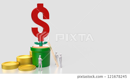 The Red Dollar symbol in Plant for Business concept 3d rendering. The Red Dollar symbol in Plant for Business concept 3d rendering. 121678245