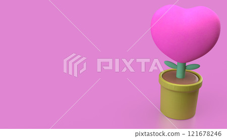 The Heart in Plant for love or Valentine concept 3d rendering. The Heart in Plant for love or Valentine concept 3d rendering. 121678246