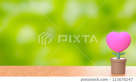 The Heart in Plant for love or Valentine concept 3d rendering. The Heart in Plant for love or Valentine concept 3d rendering. 121678247