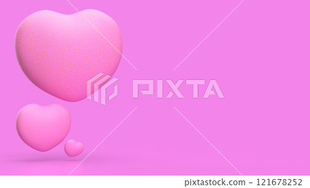 The Heart on Pink Background for Valentine or Love concept 3d Rendering. The Heart on Pink Background for Valentine or Love concept 3d Rendering. 121678252