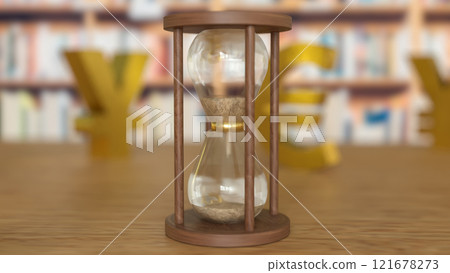 The Sand clock  and money symbol for Business concept 3d rendering. 121678273