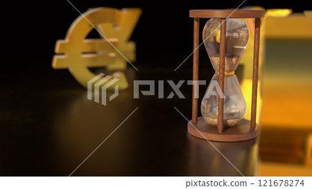 The Sand clock  and money symbol for Business concept 3d rendering. 121678274