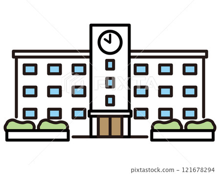 Simple school icon Simple school icon 121678294