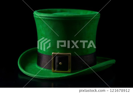 Green St. Patrick's Day hat isolated on black background 121678912