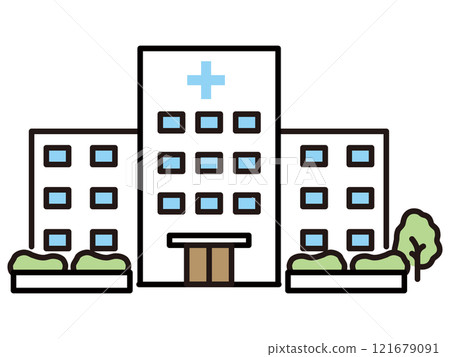 簡單的醫院圖標 簡單的醫院圖標 121679091