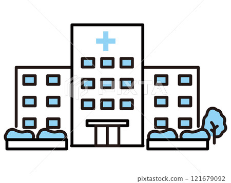 簡單的醫院圖標 121679092