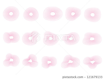 Set of various shapes (line gradation) 121679133