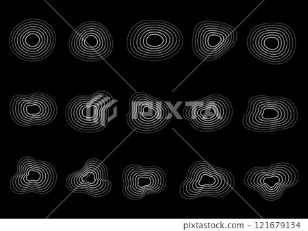 Set of various shapes (line gradation) 121679134