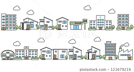 簡單的城市景觀圖 簡單的城市景觀圖 121679219