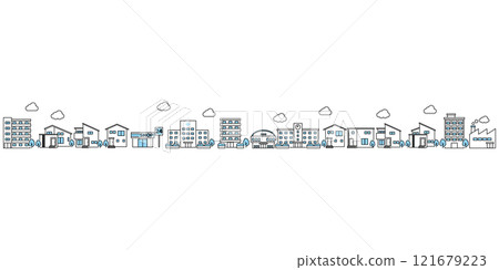 Simple cityscape illustration 121679223