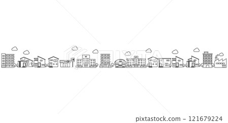 Simple cityscape illustration 121679224