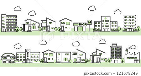 Simple cityscape illustration 121679249