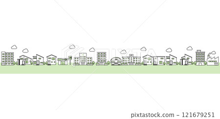 Simple cityscape illustration 121679251