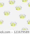 seamless pattern with beer glasses in sketch and watercolor style. vector graphics 121679589
