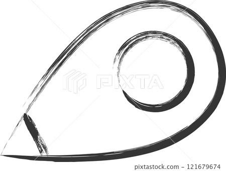 Stationery-related brush-drawn single item illustration: Adhesive tape Stationery-related brush-drawn single item illustration: Adhesive tape 121679674