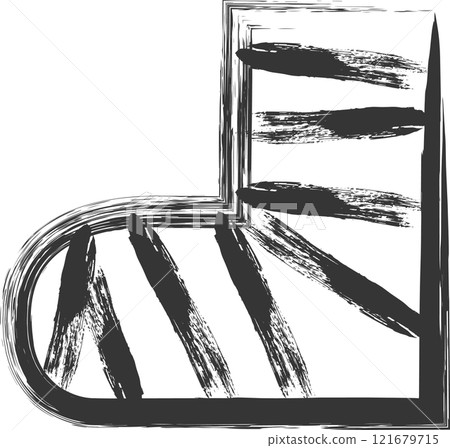 Medical-related brush-drawn single illustration: fracture, leg 121679715