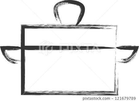 Single brush-drawn illustration of everyday items: Pot Single brush-drawn illustration of everyday items: Pot 121679789