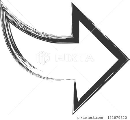 Business-related brush-drawn single illustrations: Arrows Business-related brush-drawn single illustrations: Arrows 121679820