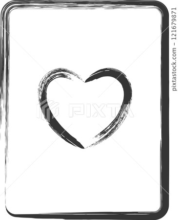 Gambling-related brush-drawn single illustration Heart 121679871