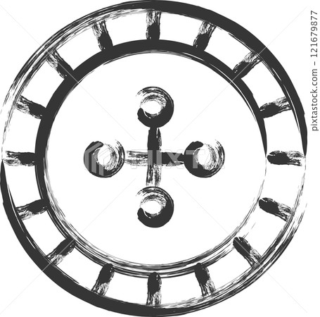 Gambling-related brush-drawn illustration: Roulette Gambling-related brush-drawn illustration: Roulette 121679877