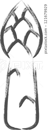 單筆畫蔬菜插畫蘆筍 121679929