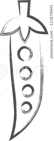 蔬菜畫筆單品插畫豌豆 121679945