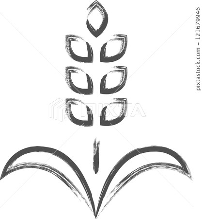 Vegetable brush drawing single illustration: Rice 121679946