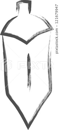Vegetable brush drawing single item illustration: Okra Vegetable brush drawing single item illustration: Okra 121679947