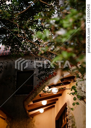 The exterior of a stylish European-style building 121680048