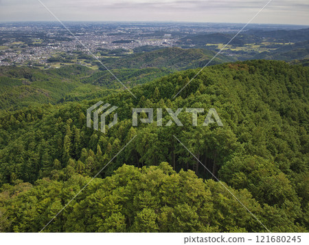 從埼玉縣越生町大高取山頂眺望（無人機空拍） 121680245