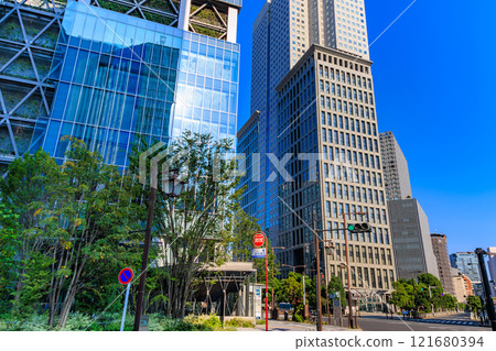 Akasaka cityscape (Akasaka Green Cross and Sanno Park Tower) in Minato Ward, Tokyo 121680394