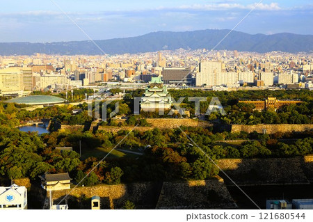 Osaka Castle, autumn, autumn leaves, Osaka Castle Park, high and fat autumn sky, Osaka Castle walk, Osaka sightseeing, inbound, Osaka Castle in autumn 121680544