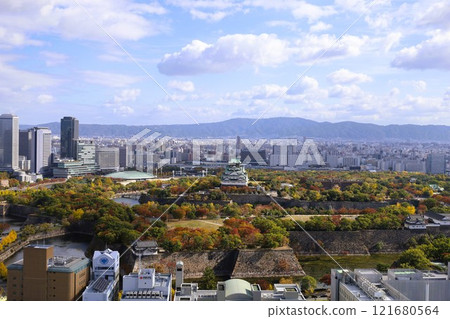 Osaka Castle, autumn, autumn leaves, Osaka Castle Park, high and fat autumn sky, Osaka Castle walk, Osaka sightseeing, inbound, Osaka Castle in autumn Osaka Castle, autumn, autumn leaves, Osaka Castle Park, high and fat autumn sky, Osaka Castle walk, Osaka sightseeing, inbound, Osaka Castle in autumn 121680564