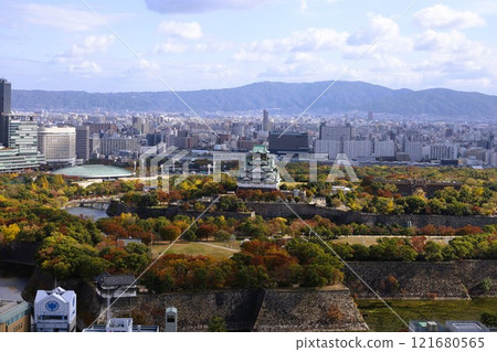 Osaka Castle, autumn, autumn leaves, Osaka Castle Park, high and fat autumn sky, Osaka Castle walk, Osaka sightseeing, inbound, Osaka Castle in autumn 121680565