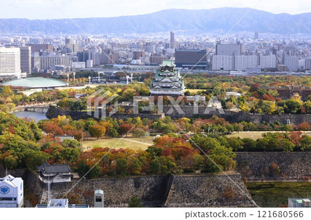 Osaka Castle, autumn, autumn leaves, Osaka Castle Park, high and fat autumn sky, Osaka Castle walk, Osaka sightseeing, inbound, Osaka Castle in autumn 121680566